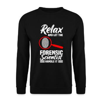 Forensic Scientist Criminology Forensics - Unisex Sweatshirt - black - Front - Alina (178cm) & Michal (187cm)