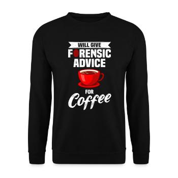Café de criminologie médico-légale - Sweat-shirt Unisexe - noir - Devant - Alina (178cm) & Michal (187cm)