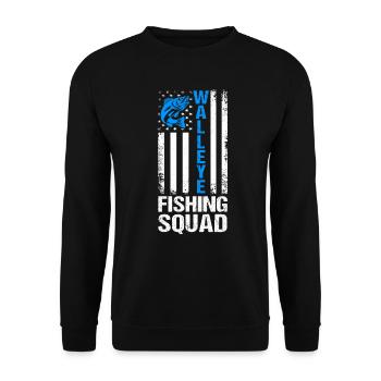 Zander fishing Walleye anglers - Unisex Sweatshirt - black - Front - Alina (178cm) & Michal (187cm)