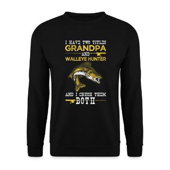 Pêcheurs Grand-père Zander pêche au doré jaune - Sweat-shirt Unisexe - noir - Devant - Alina (178cm) & Michal (187cm)