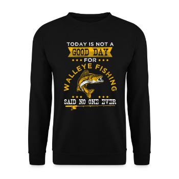 Pêche à la perche Pêcheur au doré jaune Drôle - Sweat-shirt Unisexe - noir - Devant - Alina (178cm) & Michal (187cm)