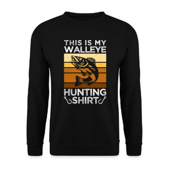 Pikeperch Fishing Funny Fishing Fisherman - Unisex Sweatshirt - black - Front - Alina (178cm) & Michal (187cm)