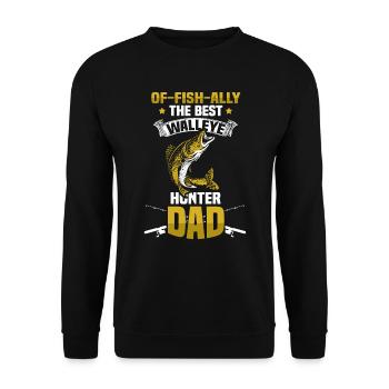 Zander fishing angler Papa Walleye - Unisex Sweatshirt - black - Front - Alina (178cm) & Michal (187cm)