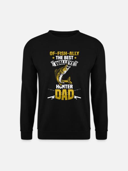 Zander angeln Angler Papa Walleye - Unisex Pullover - Schwarz