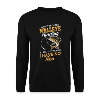 Walleye pike-perch fishing fishing anglers - Unisex Sweatshirt - black - Front - Alina (178cm) & Michal (187cm)
