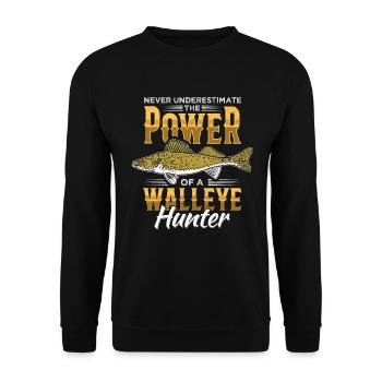Zander fishing anglers Walleye - Unisex Sweatshirt - black - Front - Alina (178cm) & Michal (187cm)