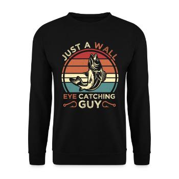 Zander angeln Lustiger Angler Walleye - Unisex Pullover - Schwarz - Vorne - Alina (178cm) & Michal (187cm)
