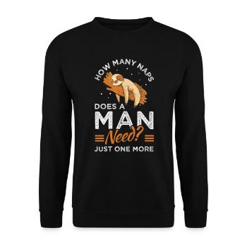 Tired Funny Sloth Sleep - Unisex Sweatshirt - black - Front - Alina (178cm) & Michal (187cm)