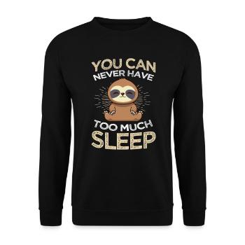 Tired Sloth Laziness Sleeping - Unisex Sweatshirt - black - Front - Alina (178cm) & Michal (187cm)