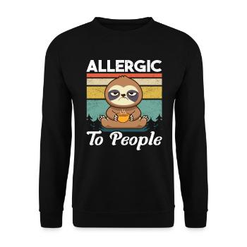 Paresseux allergique drôle Sarcasme Misanthrope - Sweat-shirt Unisexe - noir - Devant - Alina (178cm) & Michal (187cm)
