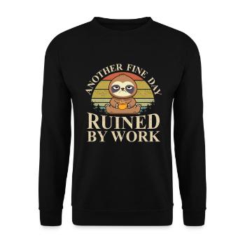 Sloth Funny Laziness Office Humor - Unisex Sweatshirt - black - Front - Alina (178cm) & Michal (187cm)