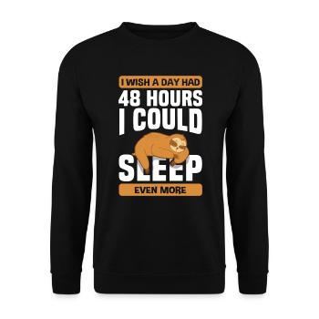 Tired Sloth Laziness Sleeping Nap - Unisex Sweatshirt - black - Front - Alina (178cm) & Michal (187cm)