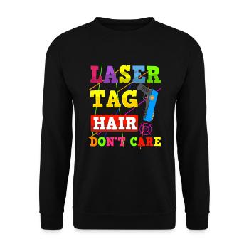Laser Tag Laser Gun Laser Tag Funny - Unisex Sweatshirt - black - Front - Alina (178cm) & Michal (187cm)