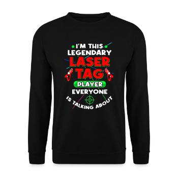 Laser Tag Player Laserpistole Lasertag - Unisex Pullover - Schwarz - Vorne - Alina (178cm) & Michal (187cm)