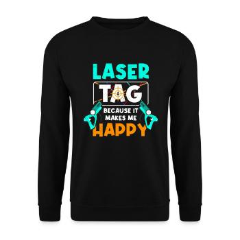 Laser Tag Lasergame Laserpistole Lasertag - Unisex Pullover - Schwarz - Vorne - Alina (178cm) & Michal (187cm)