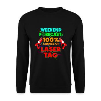 Laser Tag Wochenende Laserpistole Lasertag - Unisex Pullover - Schwarz - Vorne - Alina (178cm) & Michal (187cm)