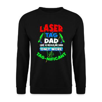 Laser Tag Papa Laser Beam Laser Gun - Unisex Sweatshirt - black - Front - Alina (178cm) & Michal (187cm)