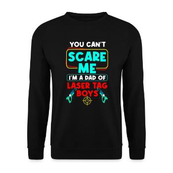 Laser Tag Papa Lustig Laserpistole - Unisex Pullover - Schwarz - Vorne - Alina (178cm) & Michal (187cm)