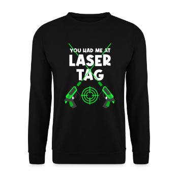 Laser Tag Beam Laser Tag Laser Gun - Unisex Sweatshirt - black - Front - Alina (178cm) & Michal (187cm)