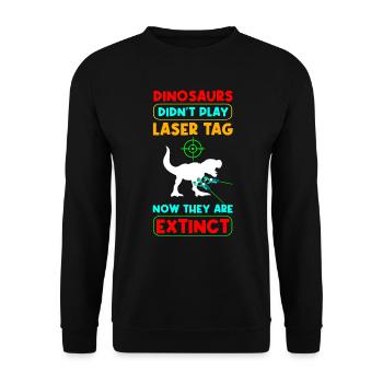 Laser Tag Dinosaurier Laserpistole Lasertag - Unisex Pullover - Schwarz - Vorne - Alina (178cm) & Michal (187cm)