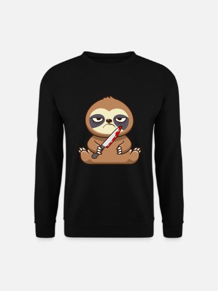 Faultier Misanthrop Morgenmuffel - Unisex Pullover - Schwarz