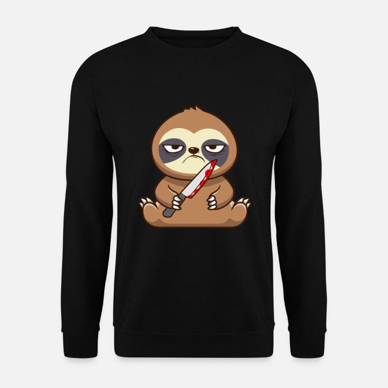 Faultier Misanthrop Morgenmuffel - Unisex Pullover - Schwarz