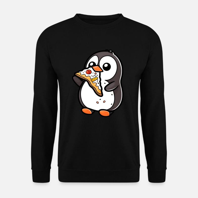 Penguin with Pizza Pizza Lovers - Unisex Sweatshirt - black