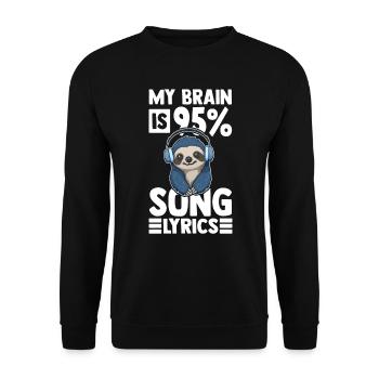 Musik hören Faultier Kopfhörer DJ - Unisex Pullover - Schwarz - Vorne - Alina (178cm) & Michal (187cm)