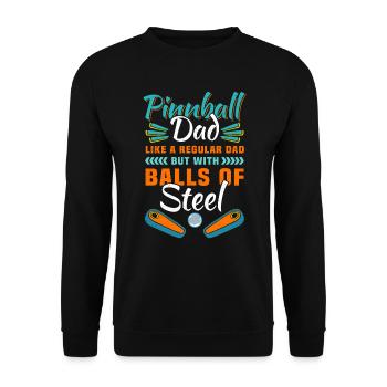Pinball Papa Arcade Game Flipperautomat - Unisex Pullover - Schwarz - Vorne - Alina (178cm) & Michal (187cm)