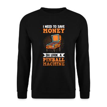 Pinball Arcade Game Flipperautomat Gaming - Unisex Pullover - Schwarz - Vorne - Alina (178cm) & Michal (187cm)