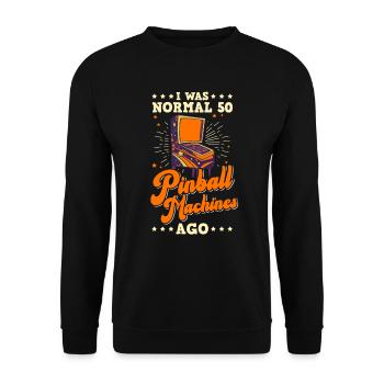 Pinball Arcade Game Flipperautomat - Unisex Pullover - Schwarz - Vorne - Alina (178cm) & Michal (187cm)