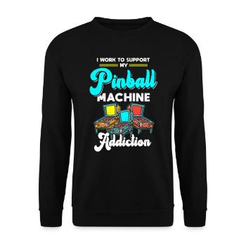 Pinball Arcade Pinball Machine Retro Gamer - Sweat-shirt Unisexe - noir - Devant - Alina (178cm) & Michal (187cm)
