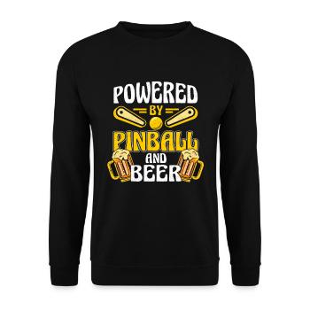 Pinball Retro Gaming Bière Pinball Machine - Sweat-shirt Unisexe - noir - Devant - Alina (178cm) & Michal (187cm)
