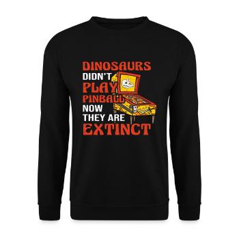 Flipperautomat Pinball Dinosaurier Lustig - Unisex Pullover - Schwarz - Vorne - Alina (178cm) & Michal (187cm)