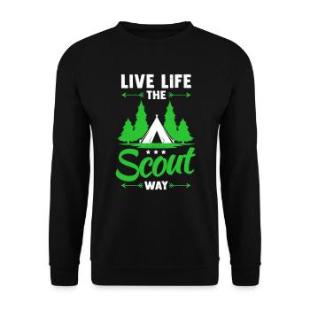 Scout Scout Guide Scouting Camping - Unisex Sweatshirt - black - Front - Alina (178cm) & Michal (187cm)