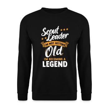 Pfadfinderführer Legende Pfadfinder in Rente - Unisex Pullover - Schwarz - Vorne - Alina (178cm) & Michal (187cm)