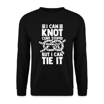 Scouting Rope Knot Funny Boy Scout - Unisex Sweatshirt - black - Front - Alina (178cm) & Michal (187cm)
