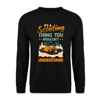 Boy Scouts Camping Camping Scouting - Unisex Sweatshirt - black - Front - Alina (178cm) & Michal (187cm)