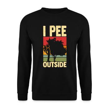 Camping Zelten I pee outside - Unisex Pullover - Schwarz - Vorne - Alina (178cm) & Michal (187cm)