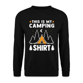 Camping Camper Zelten Campen - Unisex Pullover - Schwarz - Vorne - Alina (178cm) & Michal (187cm)