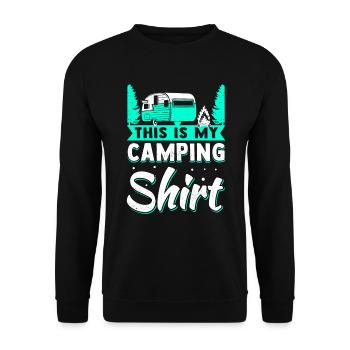 Camping Campen Wohnwagen Camper - Unisex Pullover - Schwarz - Vorne - Alina (178cm) & Michal (187cm)