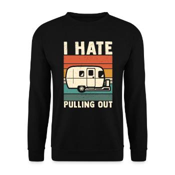 Camping Caravan Camper Camping - Unisex Sweatshirt - black - Front - Alina (178cm) & Michal (187cm)