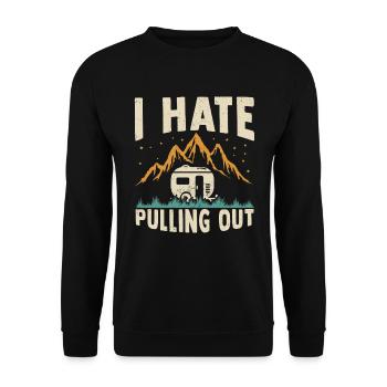 Camping Camper Camping Caravan Holiday - Unisex Sweatshirt - black - Front - Alina (178cm) & Michal (187cm)