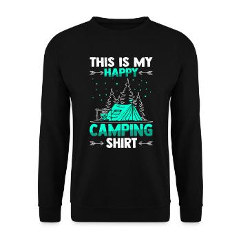 Camping Camper Camping Tents - Unisex Sweatshirt - black - Front - Alina (178cm) & Michal (187cm)