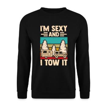 Camping Camper Caravane Camping - Sweat-shirt Unisexe - noir - Devant - Alina (178cm) & Michal (187cm)