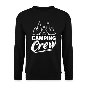 Camping Crew Zelten Camper Lagerfeuer - Unisex Pullover - Schwarz - Vorne - Alina (178cm) & Michal (187cm)