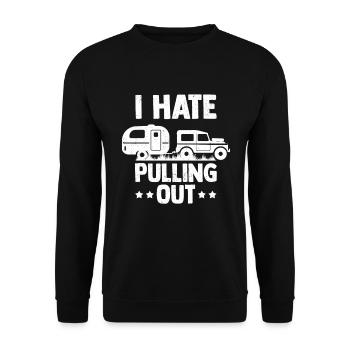 Camping avec caravane camping-car - Sweat-shirt Unisexe - noir - Devant - Alina (178cm) & Michal (187cm)