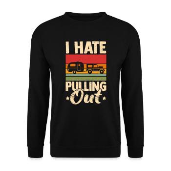 Camping with caravan Camper Camping - Unisex Sweatshirt - black - Front - Alina (178cm) & Michal (187cm)
