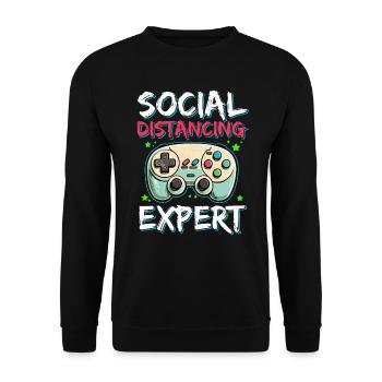 Gaming Gamer Nerd Video Games - Unisex Pullover - Schwarz - Vorne - Alina (178cm) & Michal (187cm)