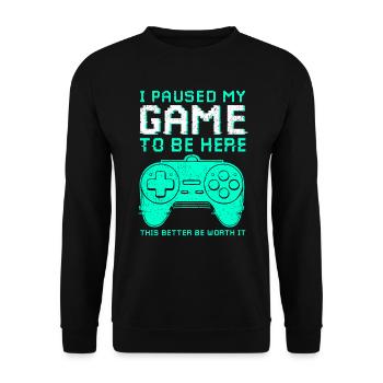 Gaming Gamer Gamer Nerd Jeux vidéo - Sweat-shirt Unisexe - noir - Devant - Alina (178cm) & Michal (187cm)